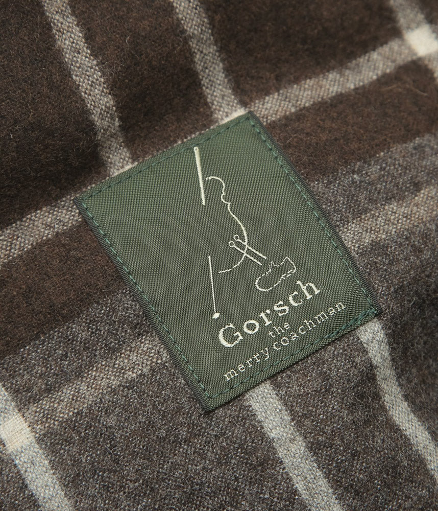 GORSCH ''CHECK FLANNNEL WOOL BREATH COLLAR SHIRT'' (BROWN)