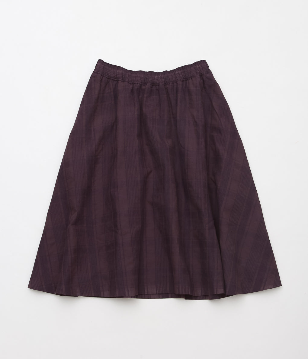 GORSCH ''COTTON LINEN CHECK SKIRT'' (BROWN)