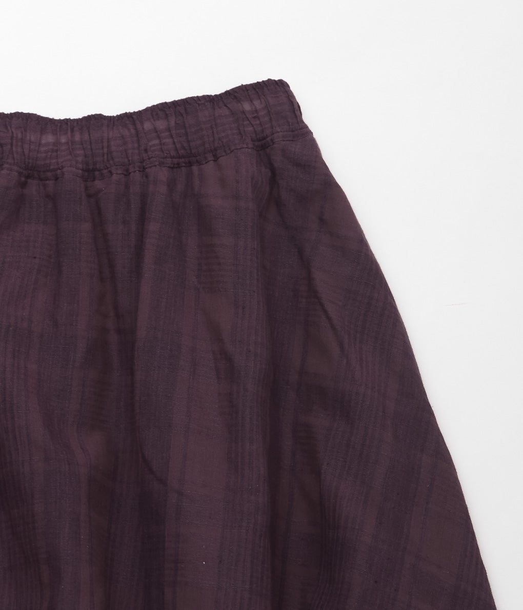 GORSCH ''COTTON LINEN CHECK SKIRT'' (BROWN)