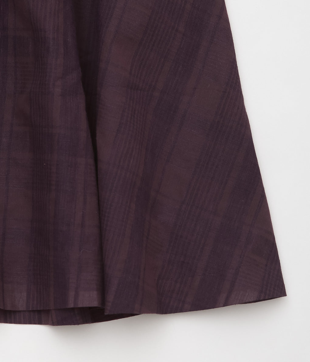 GORSCH ''COTTON LINEN CHECK SKIRT'' (BROWN)