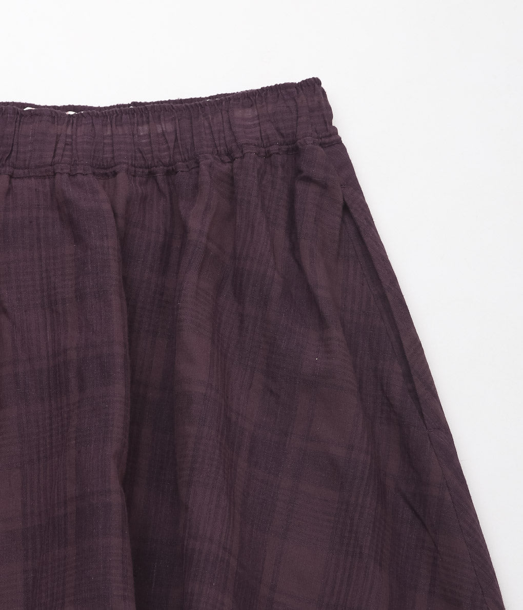 GORSCH ''COTTON LINEN CHECK SKIRT'' (BROWN)