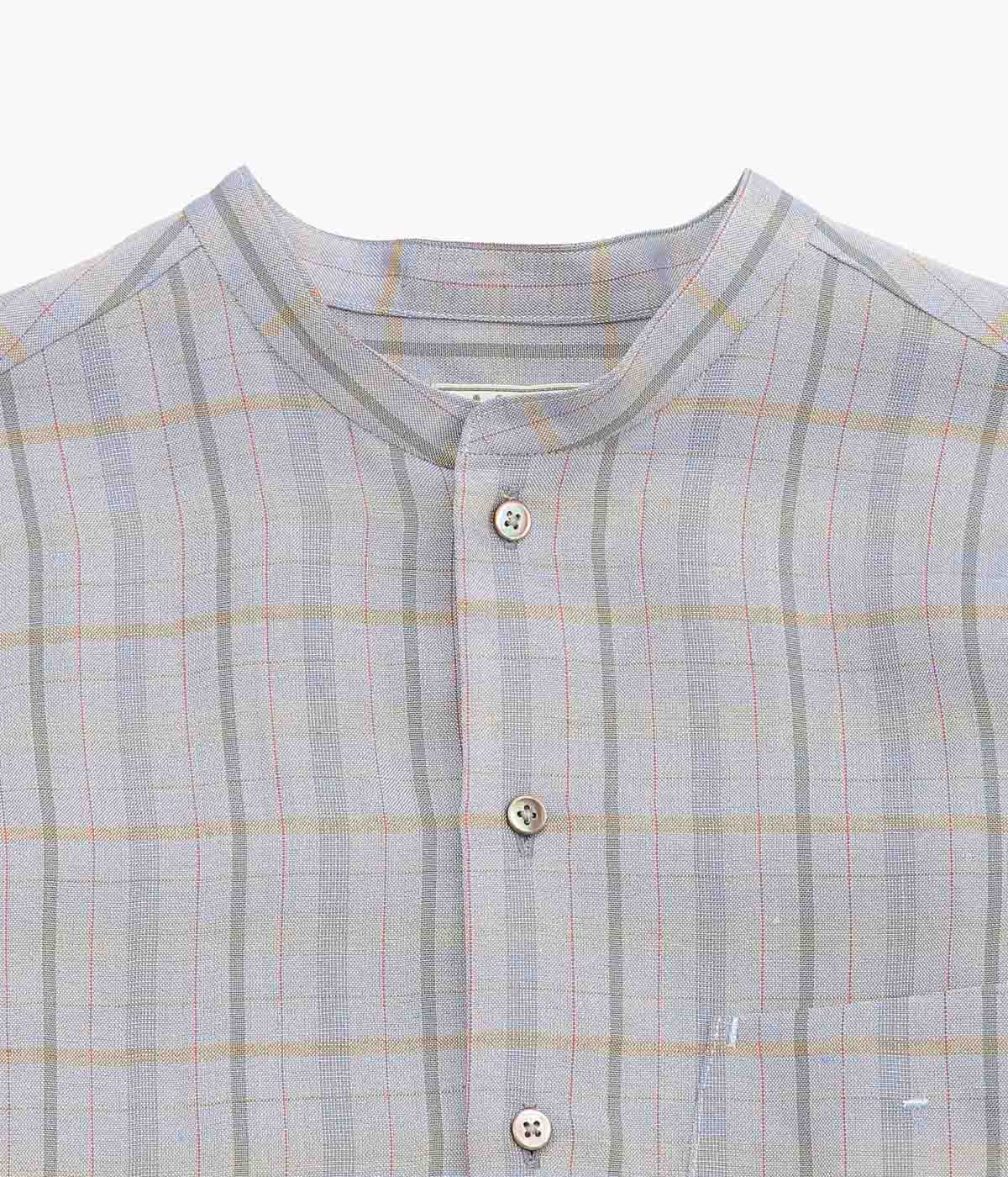 GORSCH ''DEAD STOCK LINEN BAND COLLAR SHIRT'' (MULTIPUL COLOR)