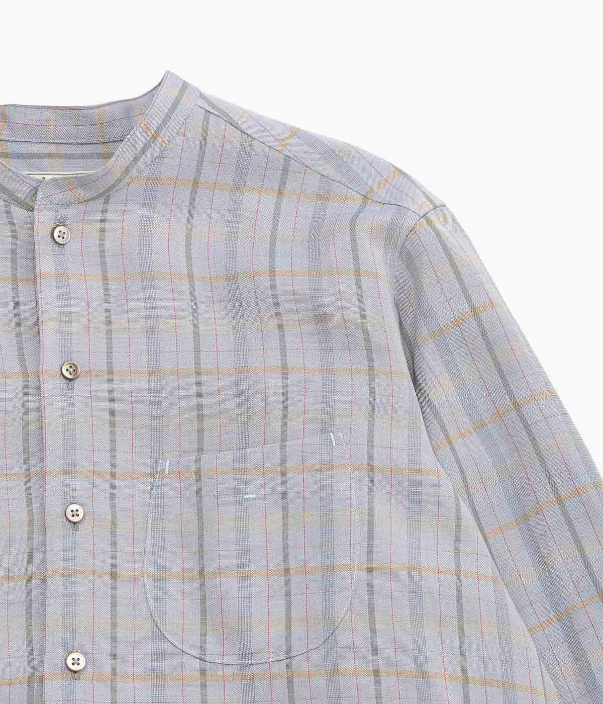 GORSCH ''DEAD STOCK LINEN BAND COLLAR SHIRT'' (MULTIPUL COLOR)
