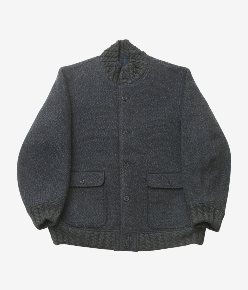 GORSCH ''DYNAMIC HERRINGBONE WOOL BLOUSON'' (NAVY)