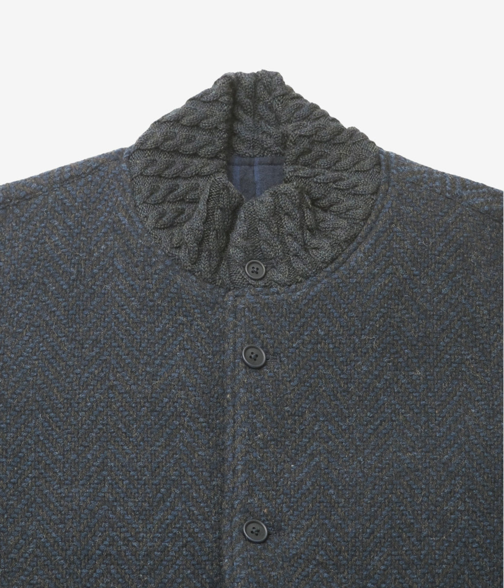 GORSCH ''DYNAMIC HERRINGBONE WOOL BLOUSON'' (NAVY)