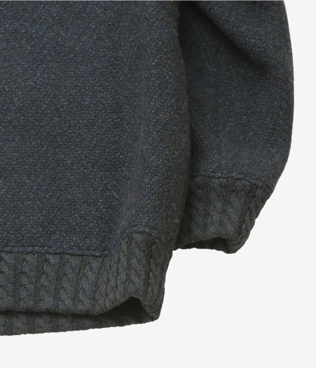 GORSCH ''DYNAMIC HERRINGBONE WOOL BLOUSON'' (NAVY)