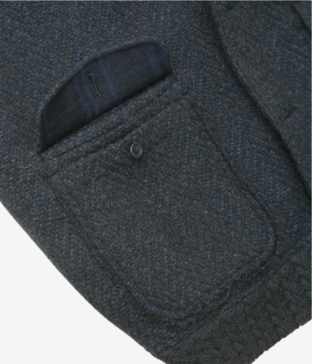 GORSCH ''DYNAMIC HERRINGBONE WOOL BLOUSON'' (NAVY)