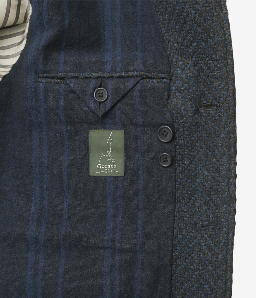 GORSCH ''DYNAMIC HERRINGBONE WOOL BLOUSON'' (NAVY)