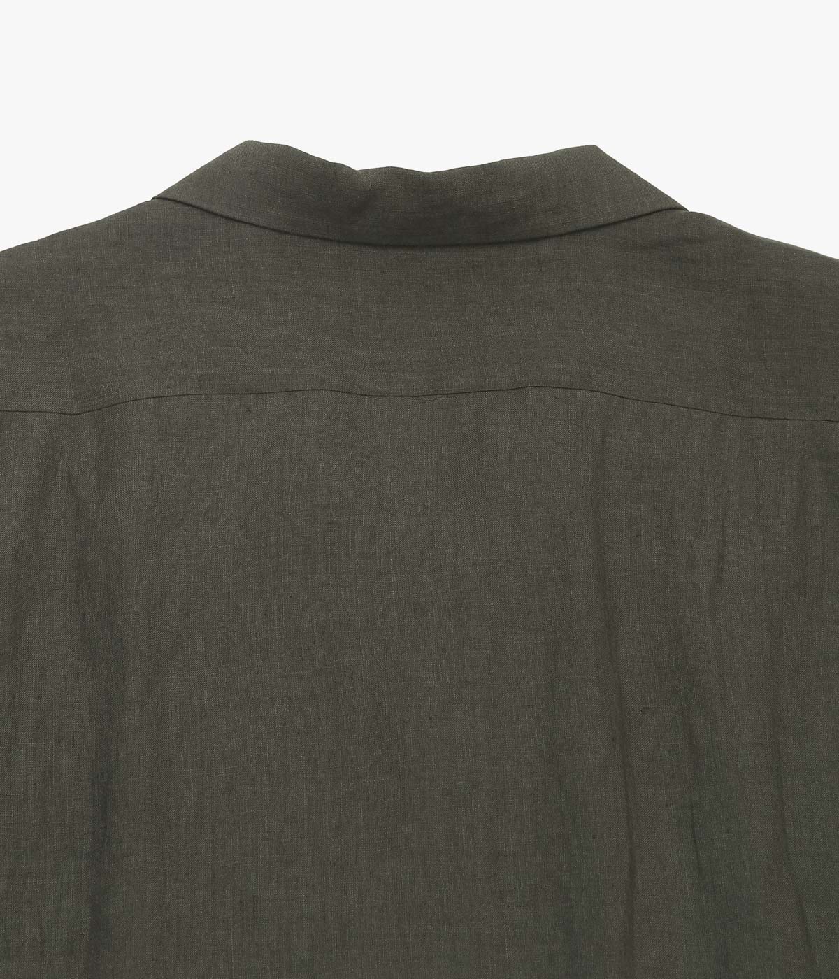 GORSCH ''EUROPIAN LINEN WIDE OPEN COLLAR SHORT SLEEVE SHIRT'' (CHARCOAL)