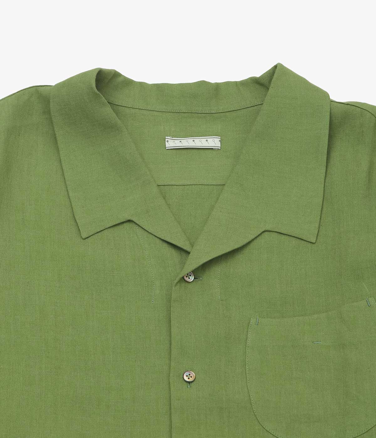 GORSCH ''EUROPIAN LINEN WIDE OPEN COLLAR SHORT SLEEVE SHIRT