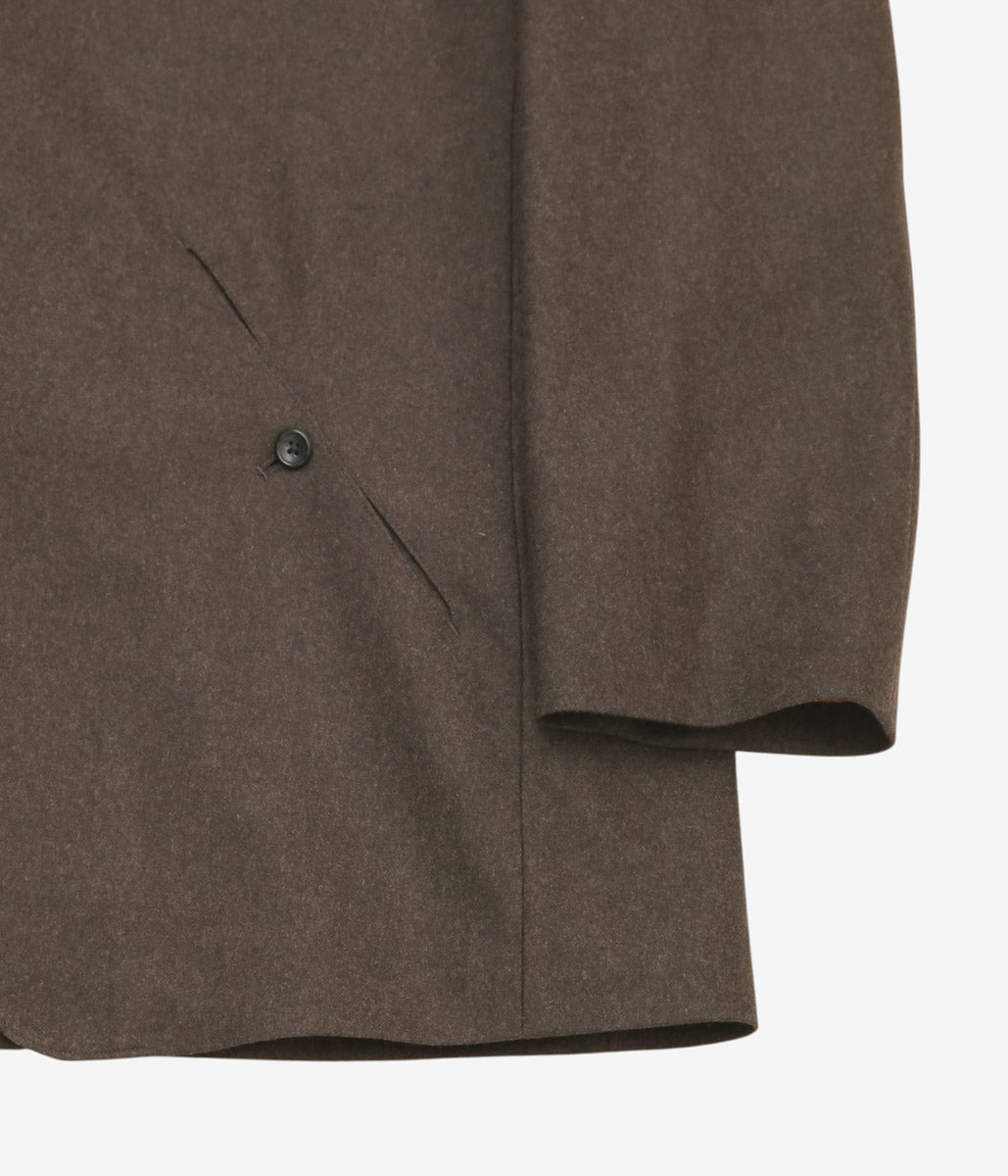 GORSCH ''FLANNEL WOOL NO COLLAR JACKET'' (BROWN)