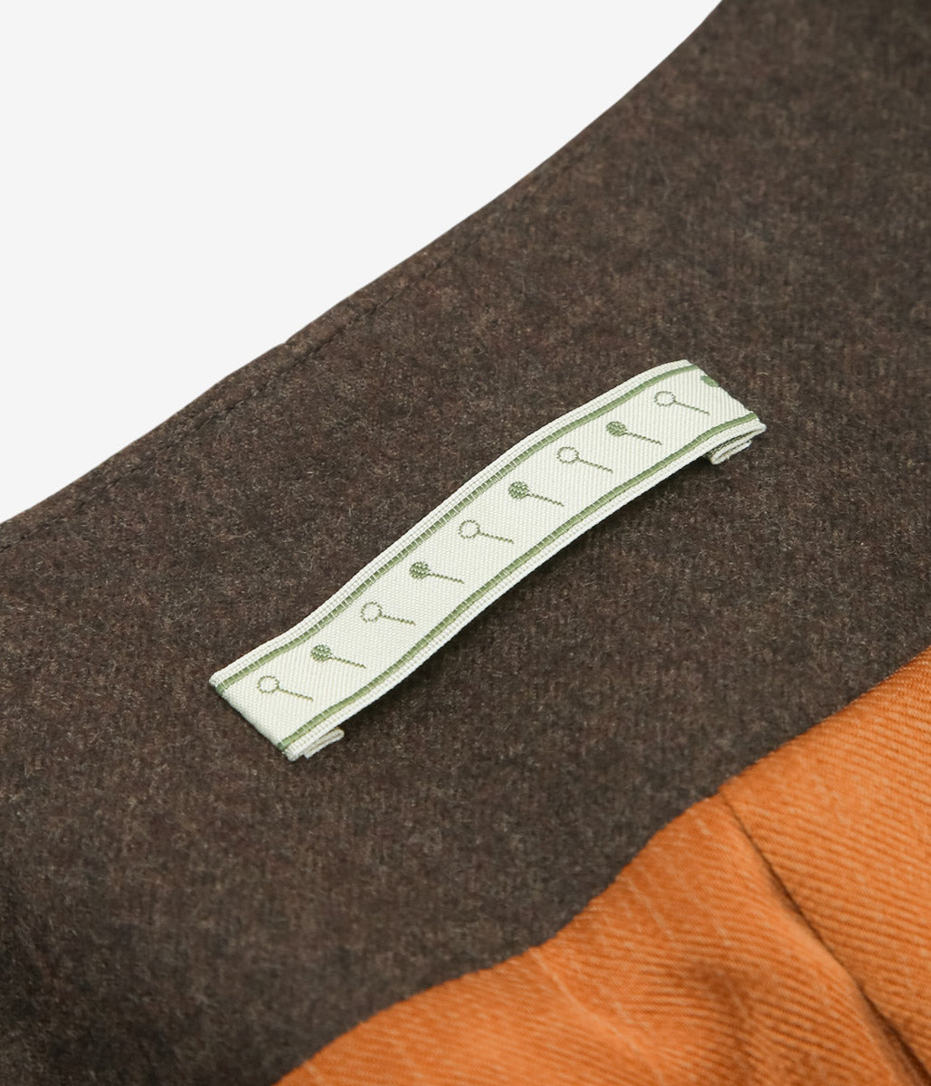 GORSCH ''FLANNEL WOOL NO COLLAR JACKET'' (BROWN)
