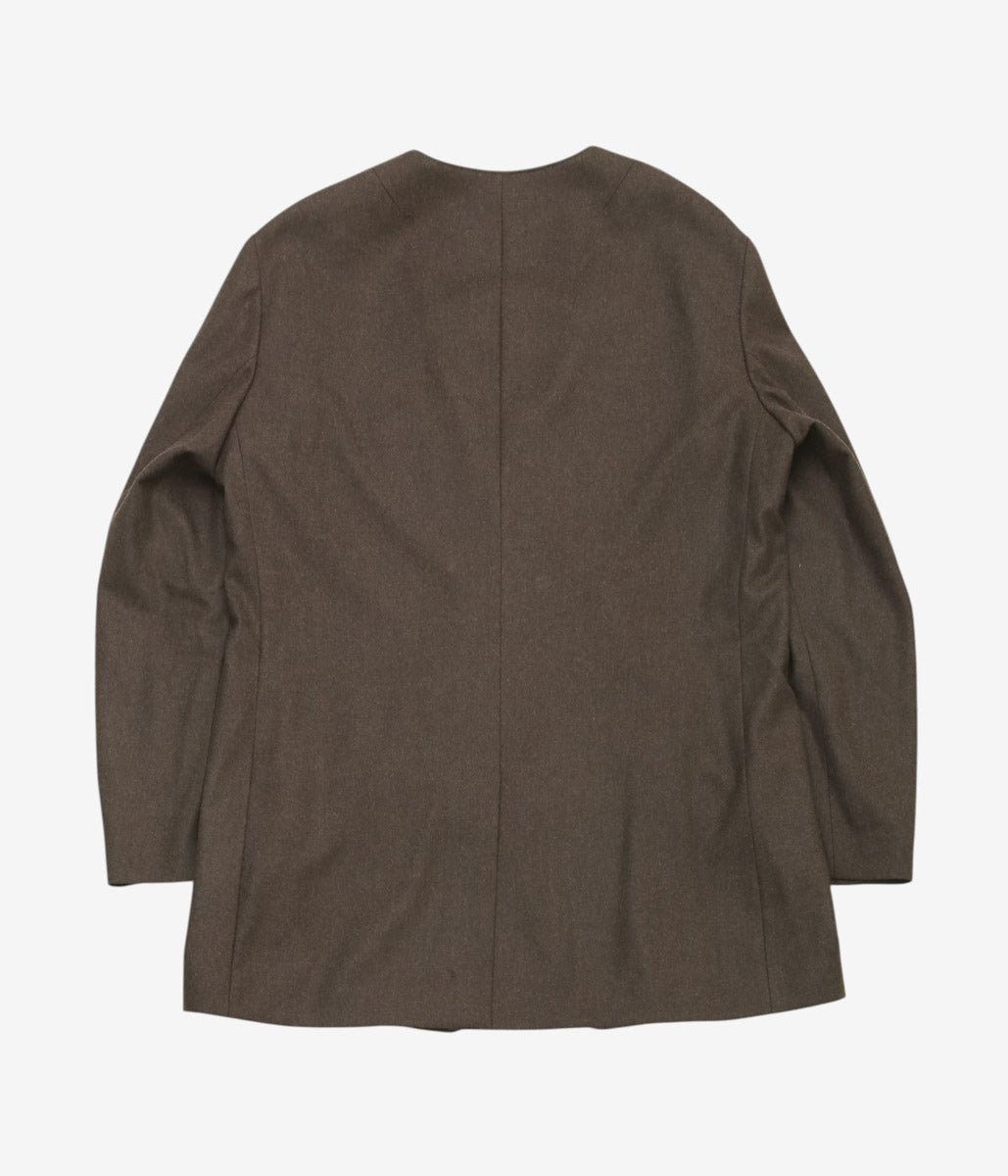 GORSCH ''FLANNEL WOOL NO COLLAR JACKET'' (BROWN)