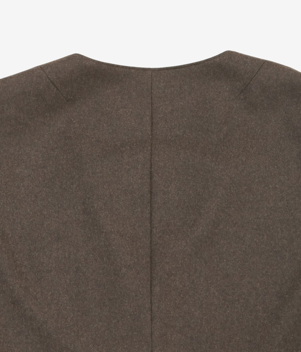 GORSCH ''FLANNEL WOOL NO COLLAR JACKET'' (BROWN)