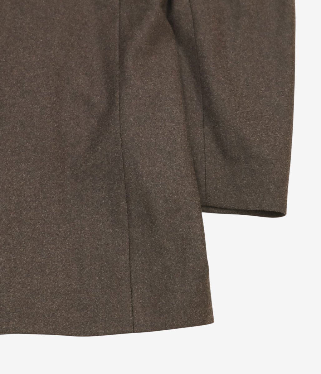 GORSCH ''FLANNEL WOOL NO COLLAR JACKET'' (BROWN)