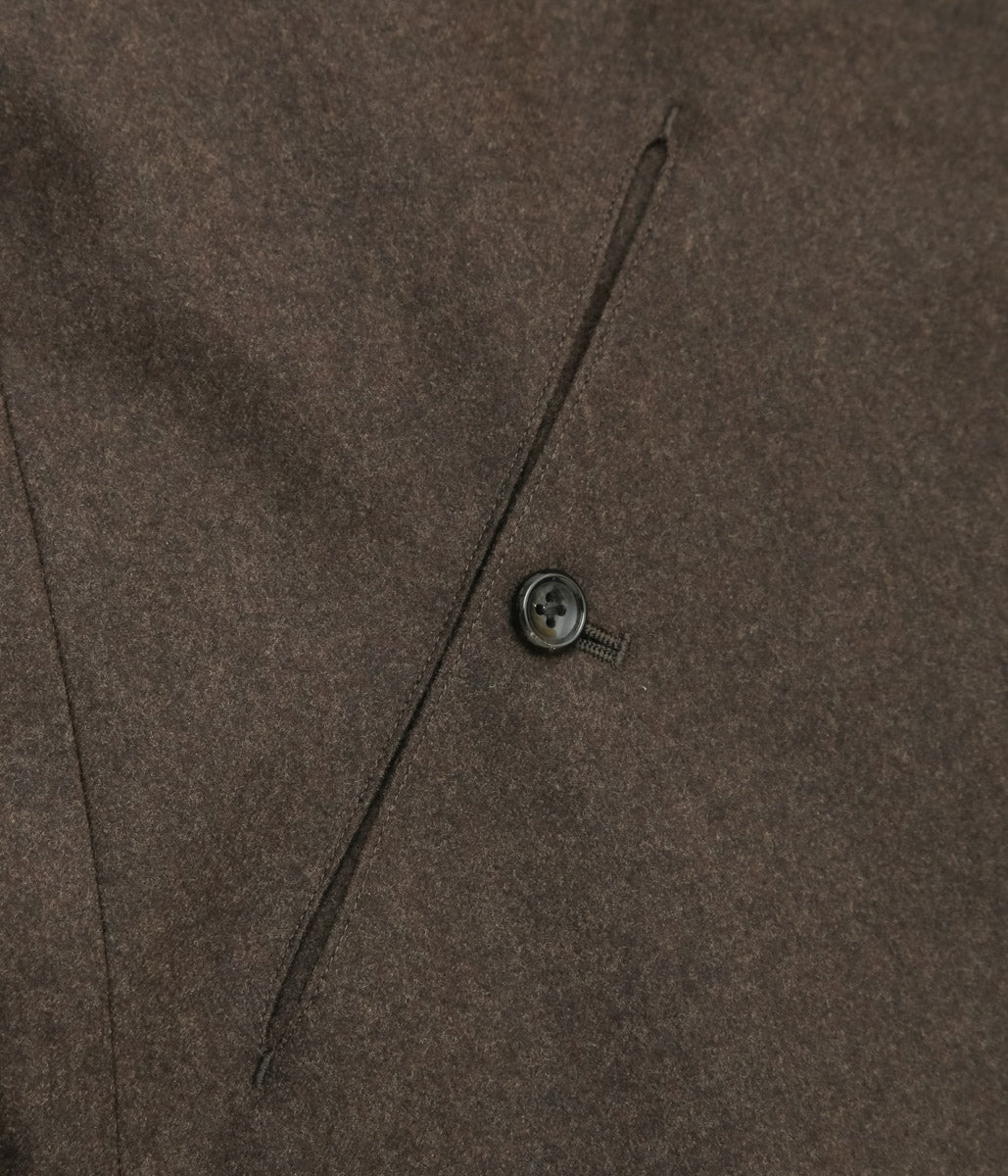 GORSCH ''FLANNEL WOOL NO COLLAR JACKET'' (BROWN)