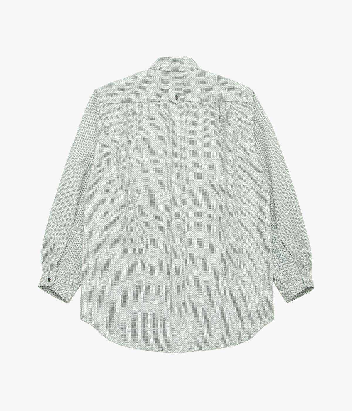 GORSCH ''FLOWER CROSS OMOIDE POKET STAND COLLAR WOOL SHIRT'' (TURQUOISE)