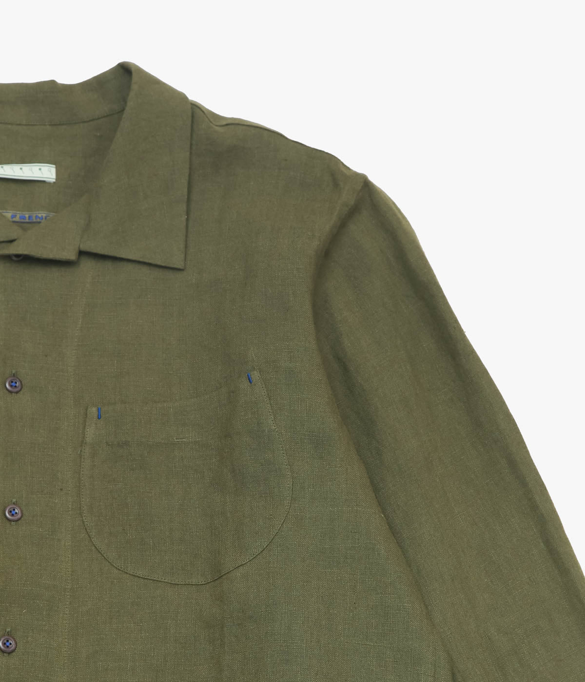 GORSCH ''FRENCH LINEN BREATH COLLAR SHIRT'' (KHAKI GREEN)