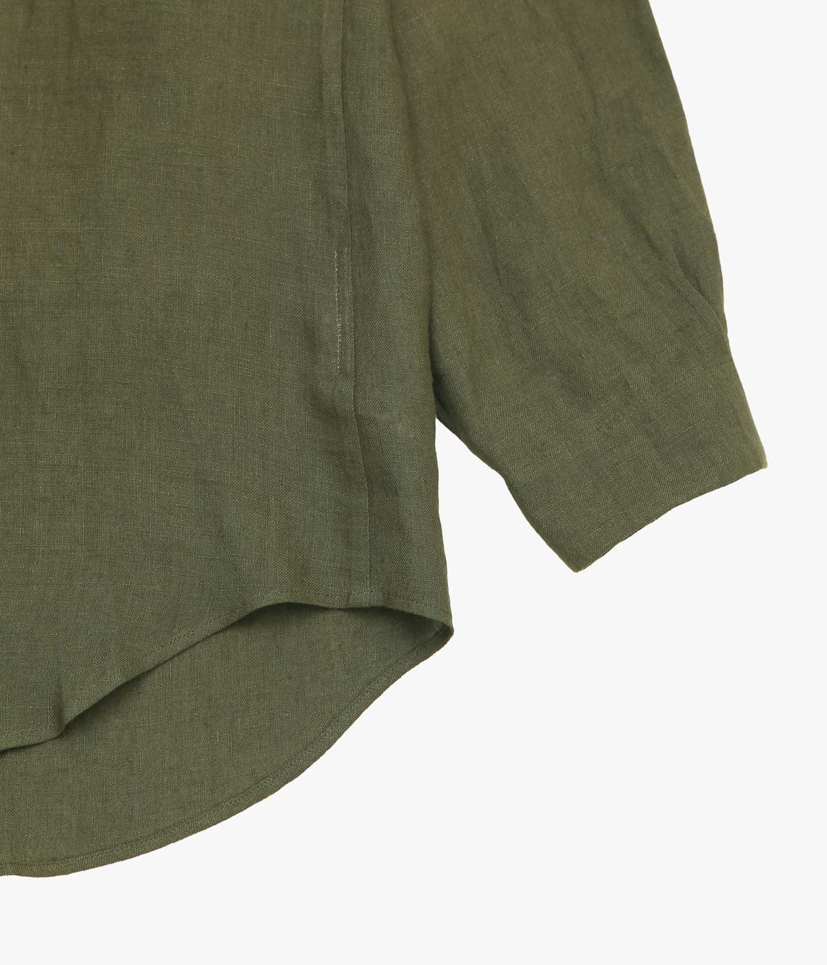 GORSCH ''FRENCH LINEN BREATH COLLAR SHIRT'' (KHAKI GREEN)