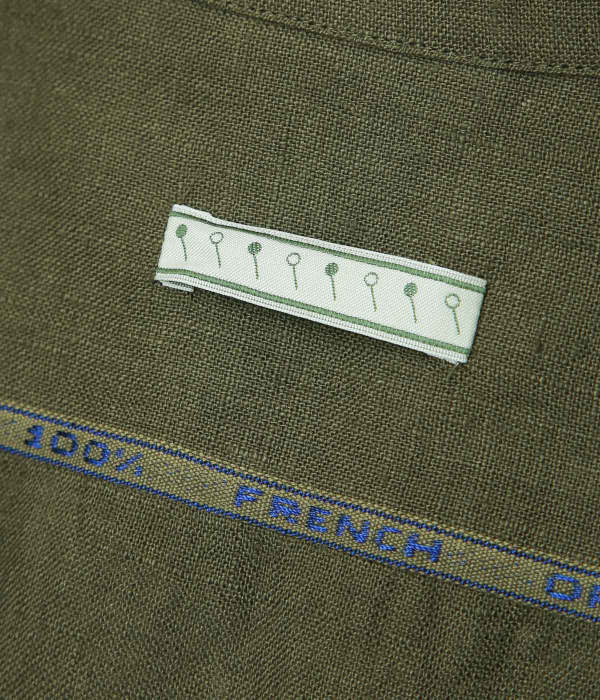 GORSCH ''FRENCH LINEN BREATH COLLAR SHIRT'' (KHAKI GREEN)