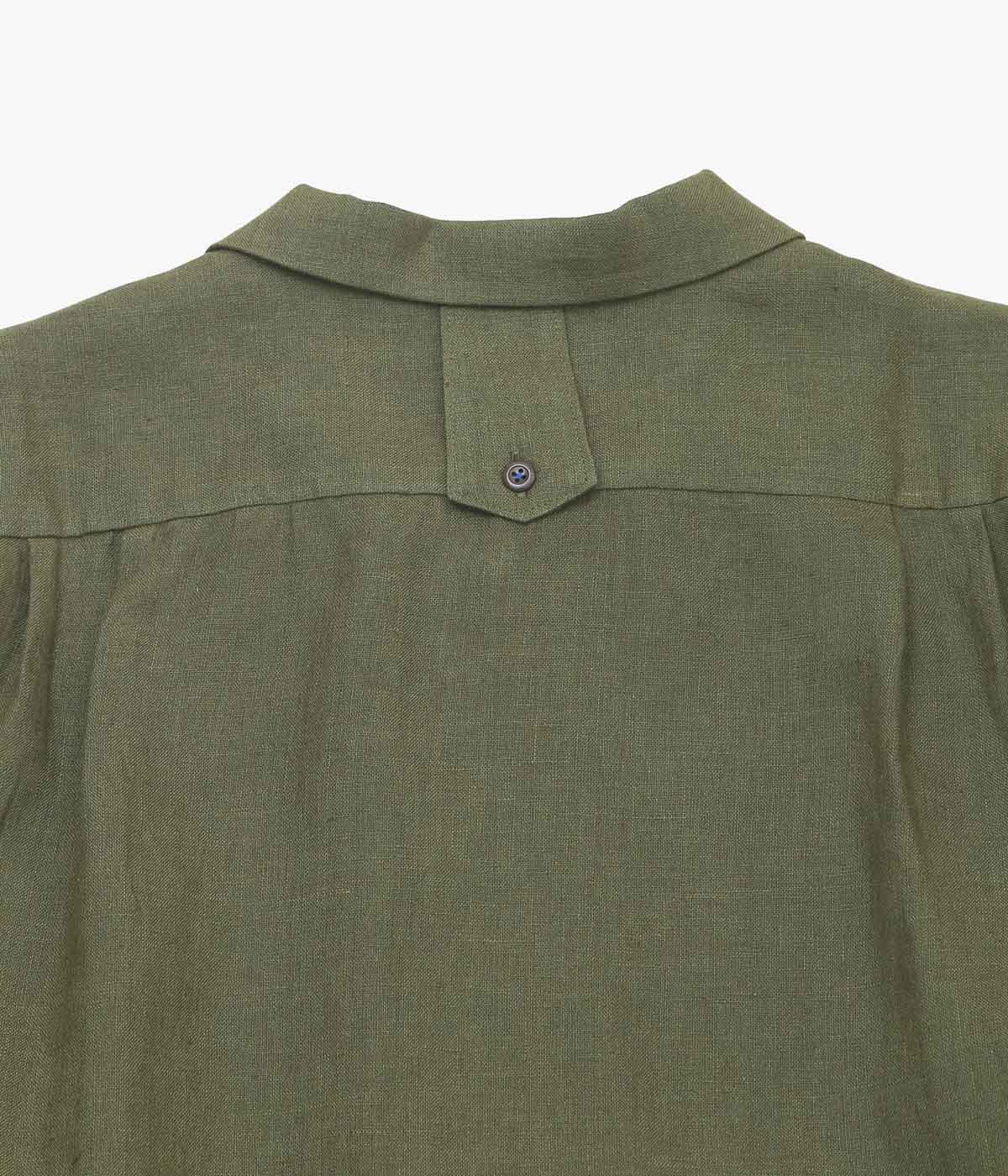 GORSCH ''FRENCH LINEN BREATH COLLAR SHIRT'' (KHAKI GREEN)