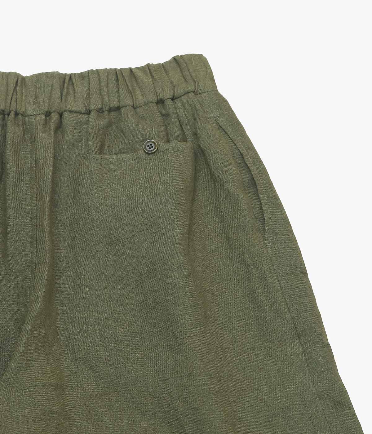 GORSCH ''FRENCH LINEN EASY SHORTS'' (KHAKI GREEN)