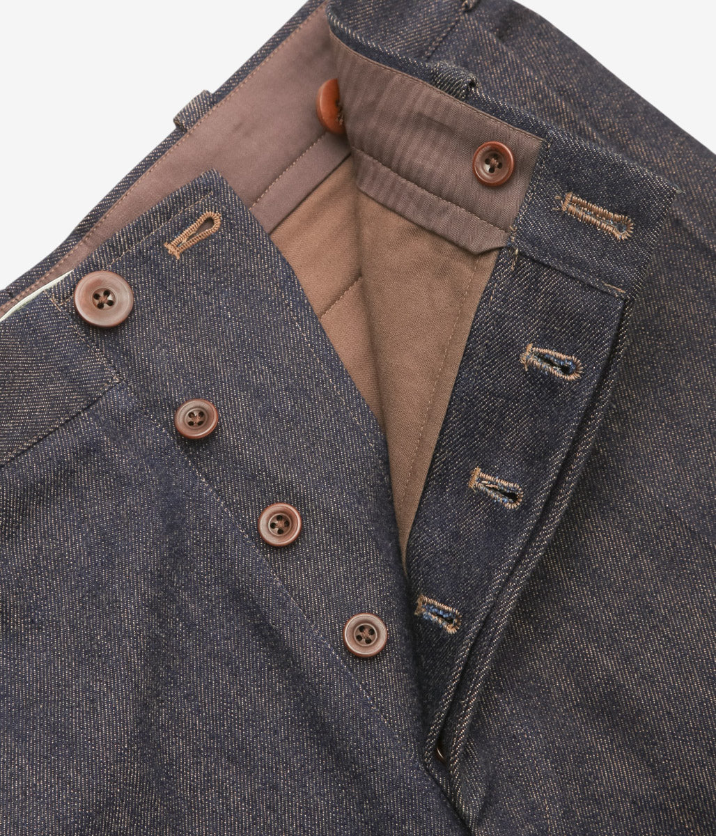 GORSCH ''KAKISHIBU DENIM SIDE TACK TROUSERS'' (KAKISHIBU)