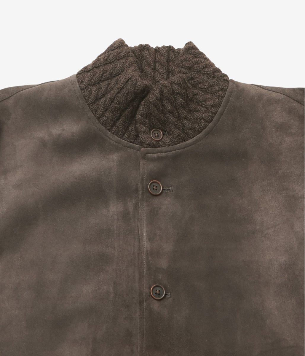 GORSCH ''LAMB LEATHER BLOUSON SUEDE SIDE'' (DARK BROWN)