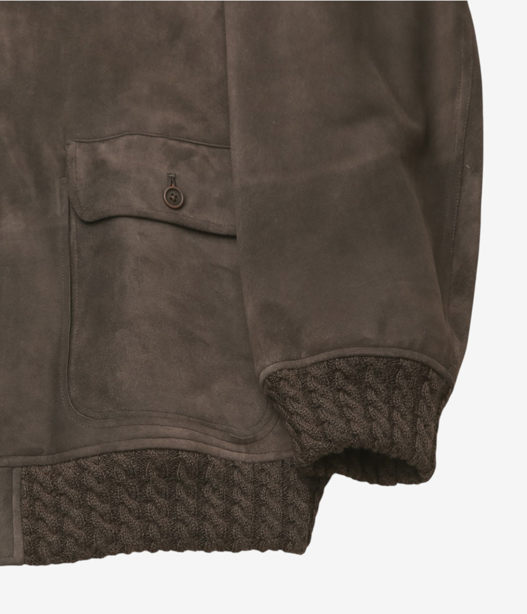 GORSCH ''LAMB LEATHER BLOUSON SUEDE SIDE'' (DARK BROWN)