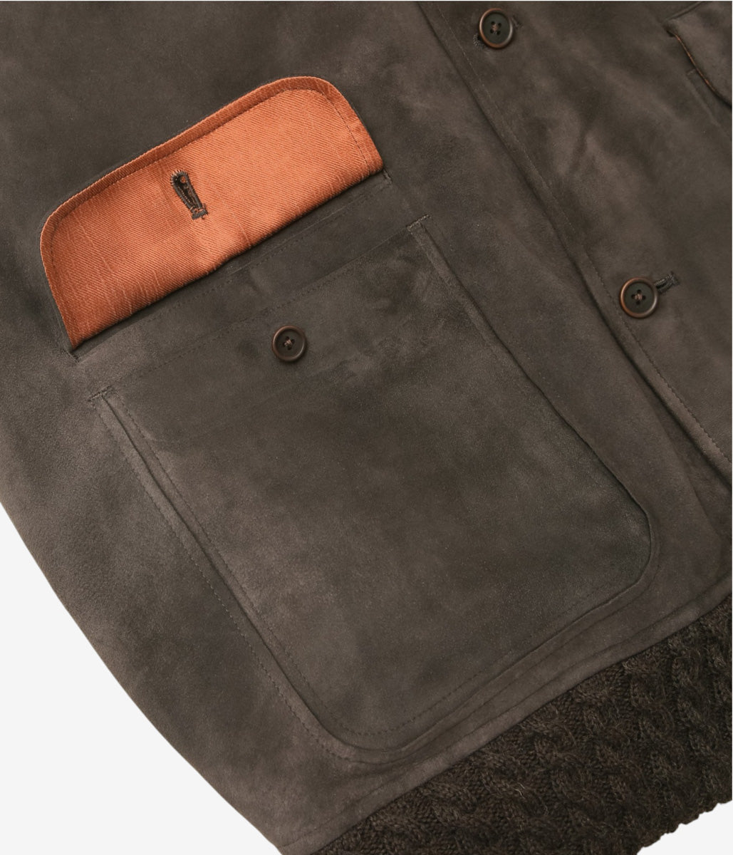 GORSCH ''LAMB LEATHER BLOUSON SUEDE SIDE'' (DARK BROWN)