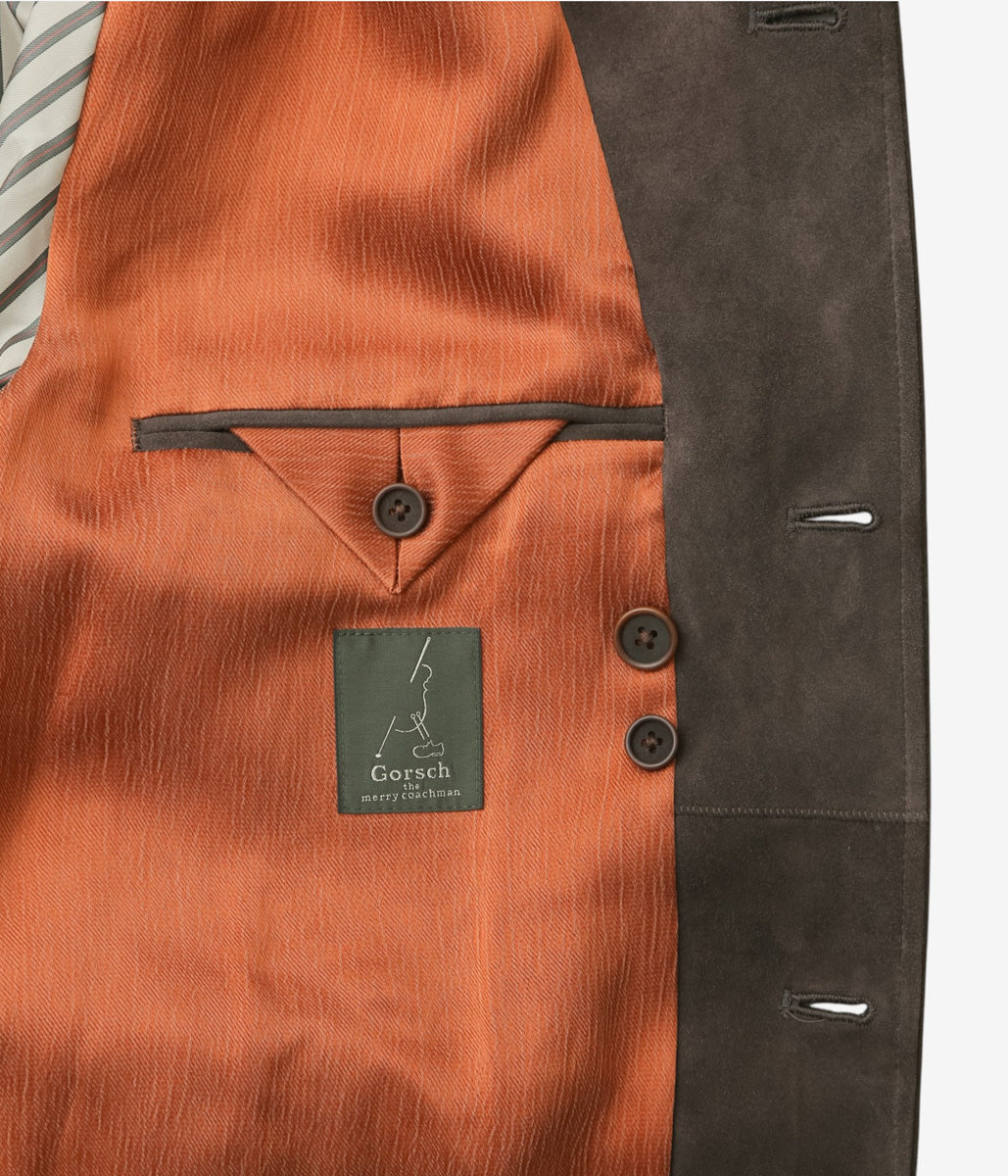 GORSCH ''LAMB LEATHER BLOUSON SUEDE SIDE'' (DARK BROWN)