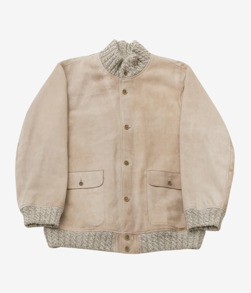 GORSCH ''LAMB LEATHER BLOUSON SUEDE SIDE'' (LIGHT KHAKI)