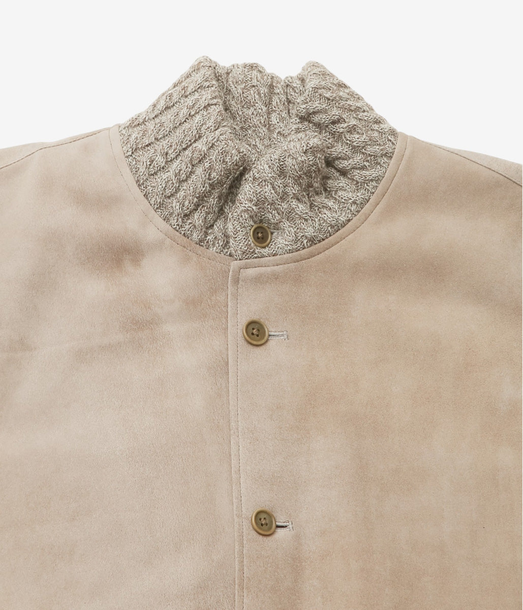 GORSCH ''LAMB LEATHER BLOUSON SUEDE SIDE'' (LIGHT KHAKI)