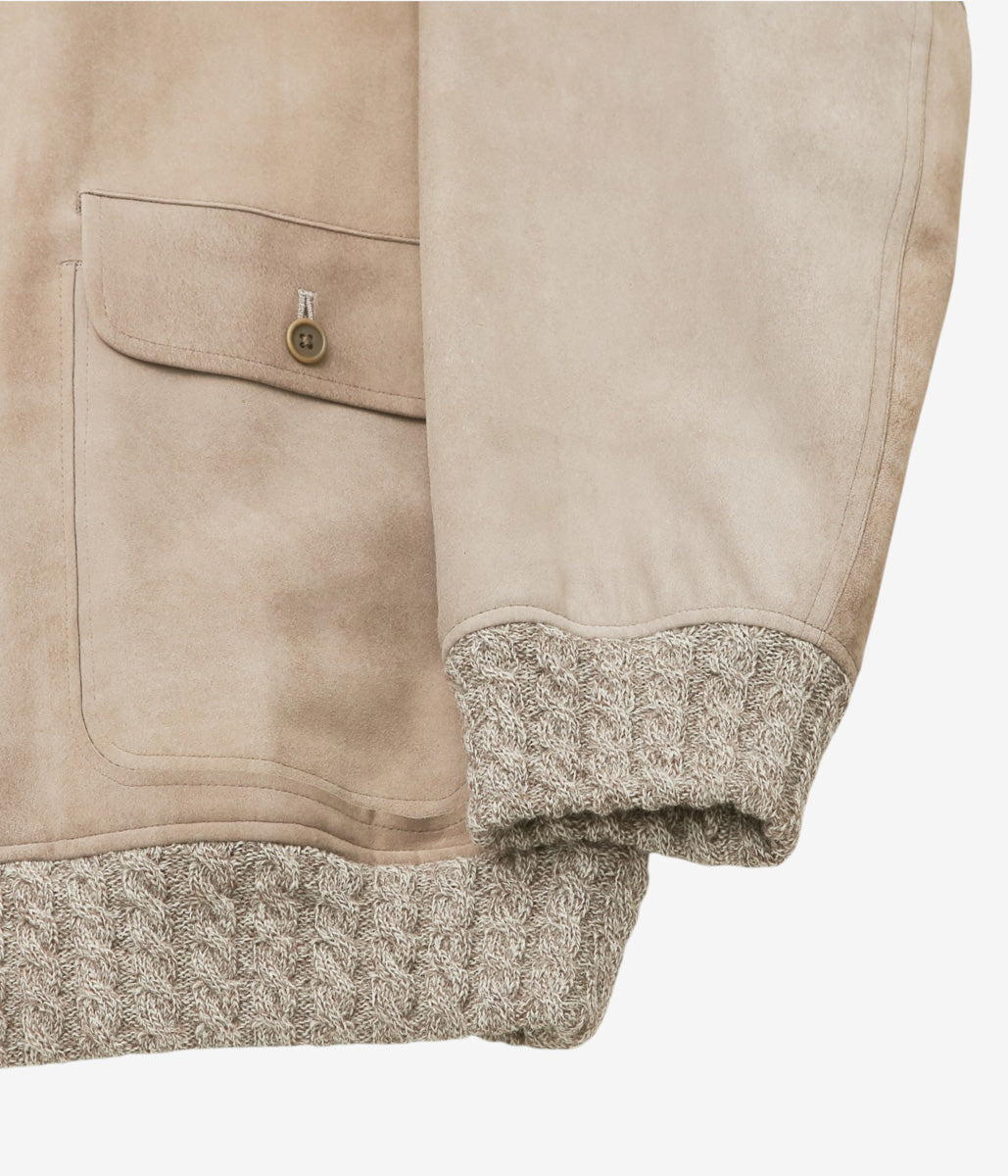 GORSCH ''LAMB LEATHER BLOUSON SUEDE SIDE'' (LIGHT KHAKI)