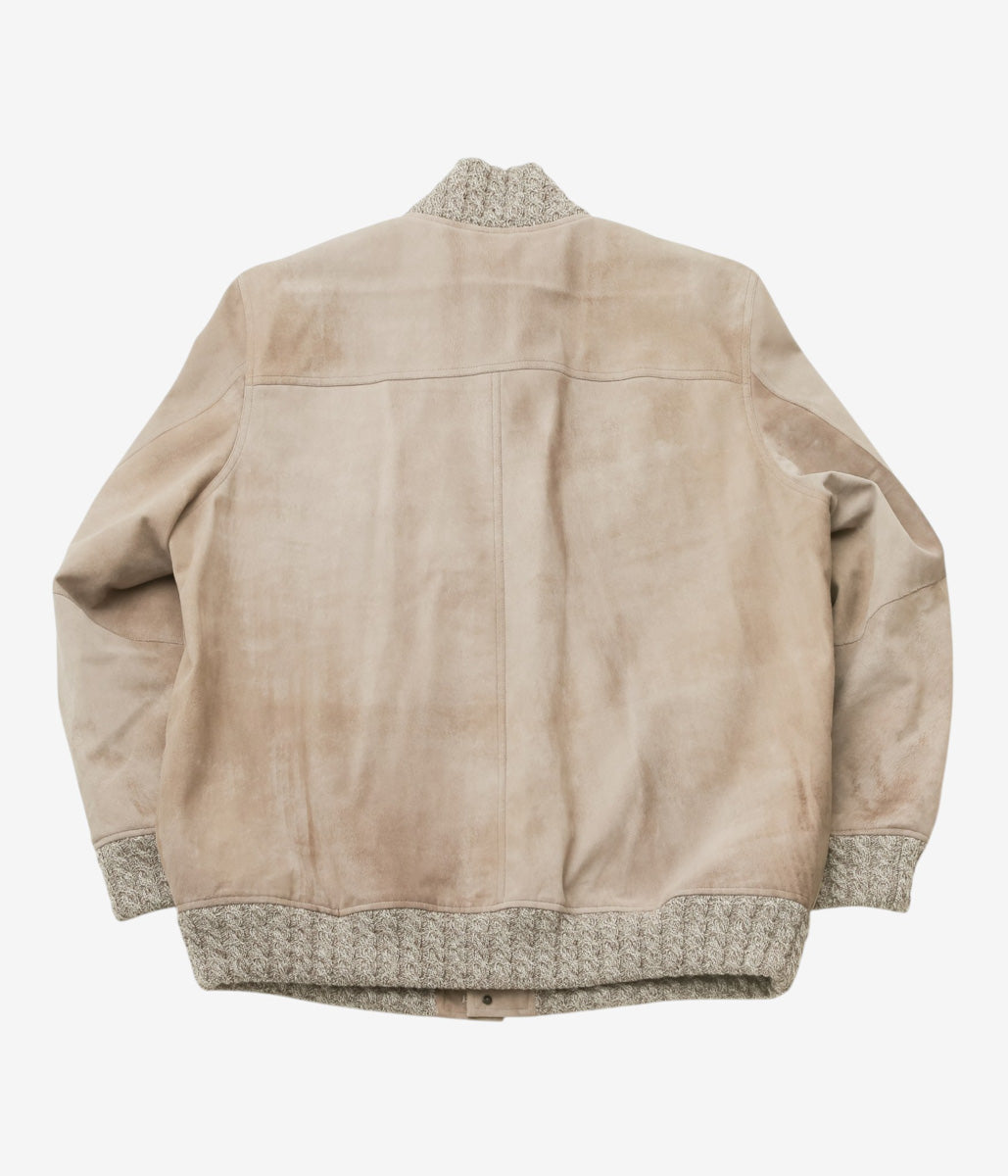 GORSCH ''LAMB LEATHER BLOUSON SUEDE SIDE'' (LIGHT KHAKI)
