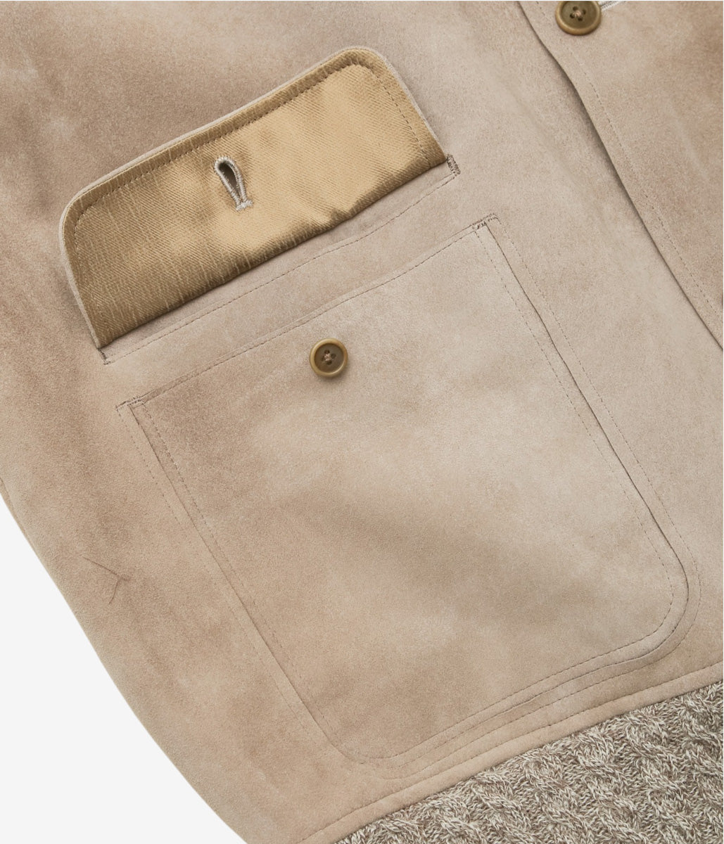 GORSCH ''LAMB LEATHER BLOUSON SUEDE SIDE'' (LIGHT KHAKI)