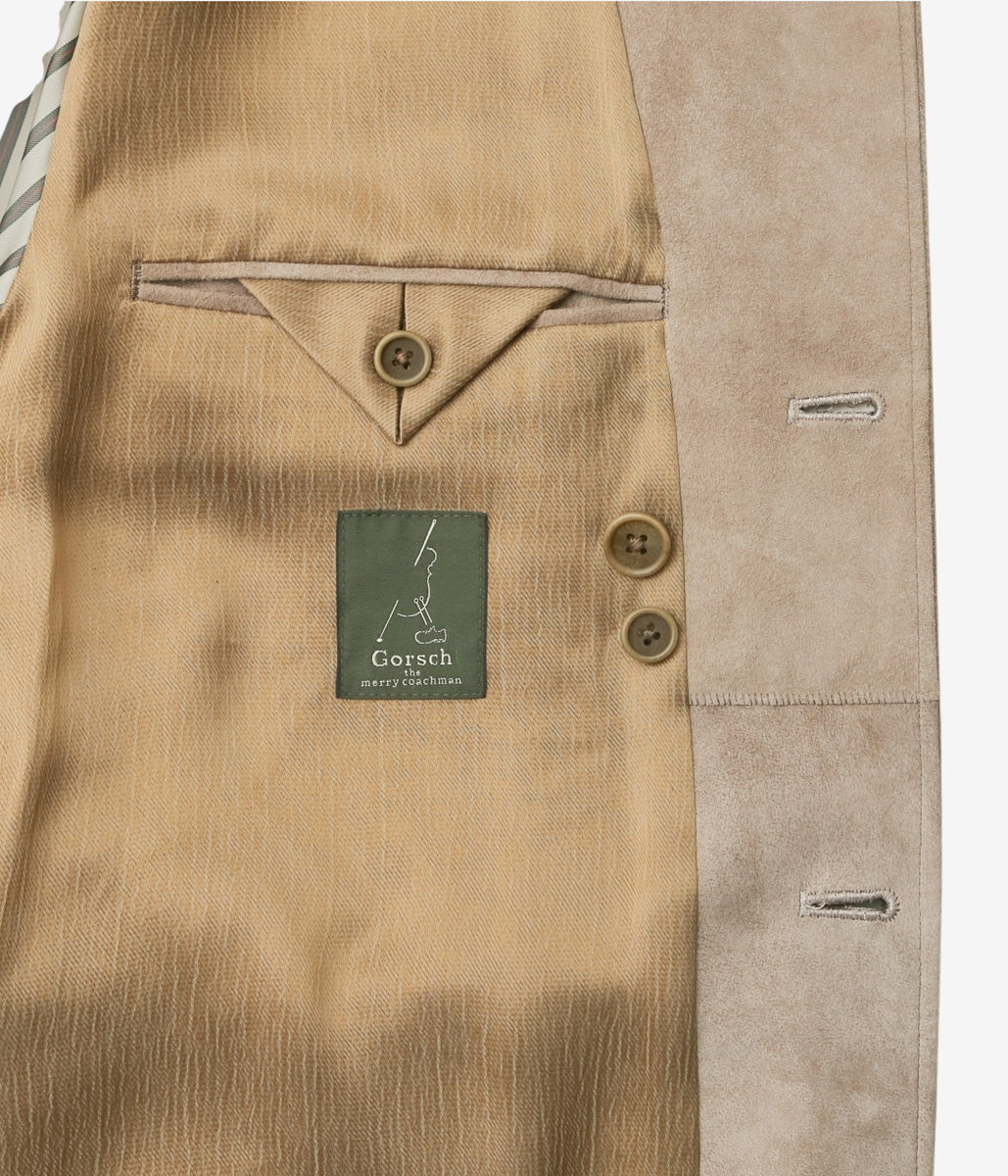 GORSCH ''LAMB LEATHER BLOUSON SUEDE SIDE'' (LIGHT KHAKI)