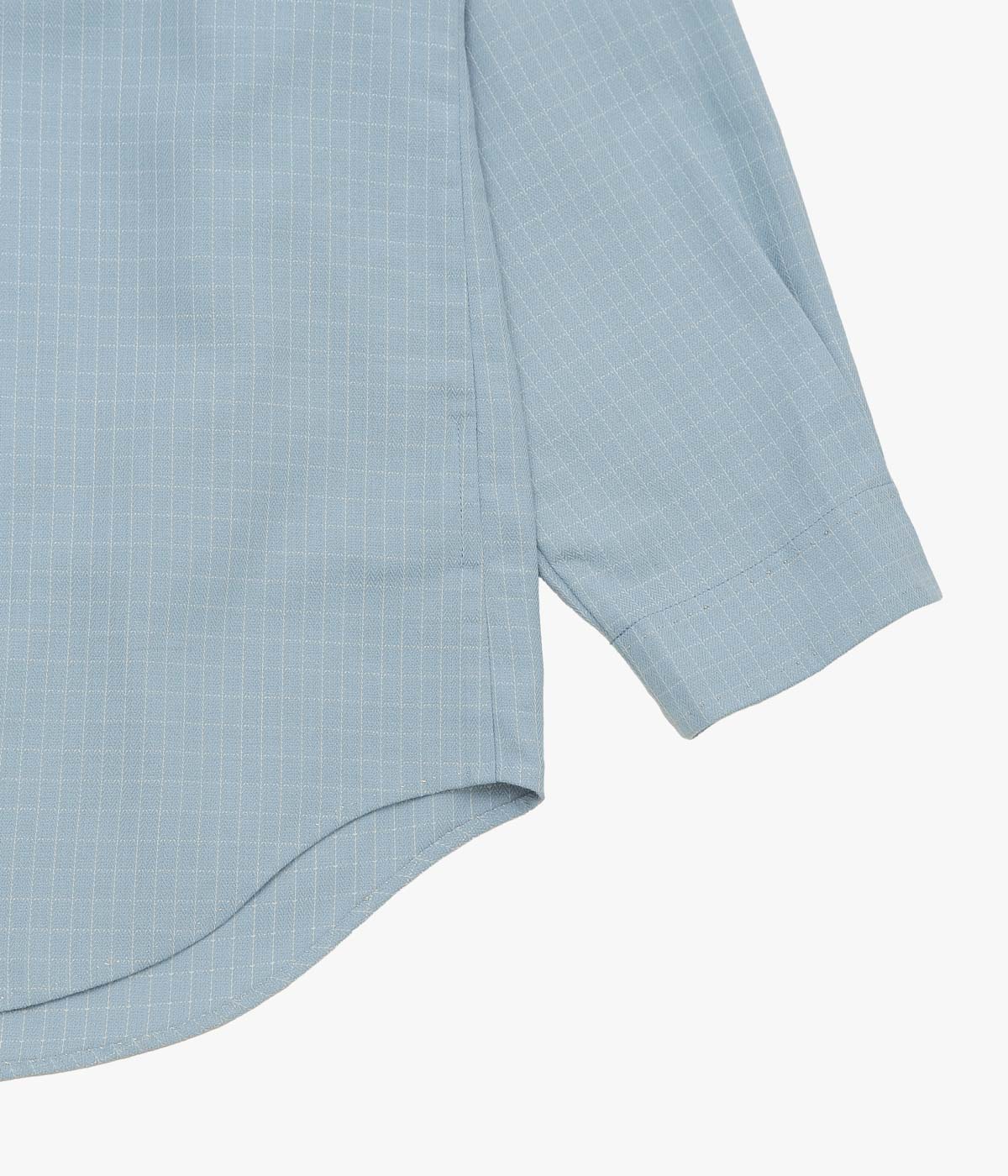 GORSCH ''OMOIDE POKET STAND COLLAR COTTON SHIRT'' (BLUE CHECK