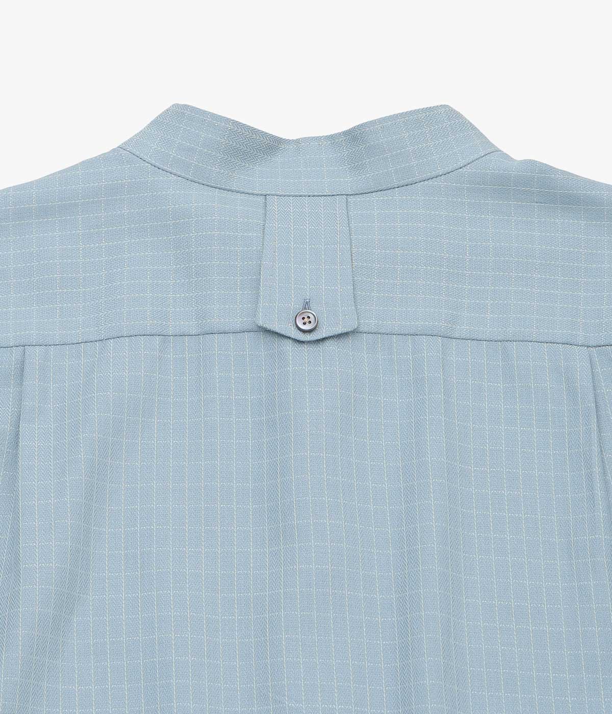 GORSCH ''OMOIDE POKET STAND COLLAR COTTON SHIRT'' (BLUE CHECK