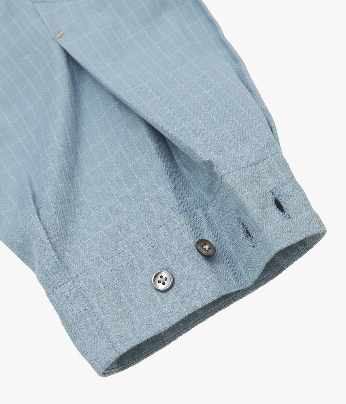 GORSCH ''OMOIDE POKET STAND COLLAR COTTON SHIRT'' (BLUE CHECK