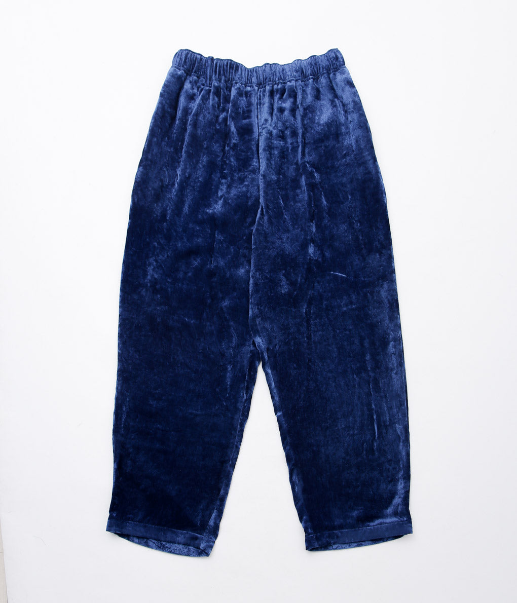 GORSCH ''RYUKYU INDIGO DYED SILK VELVET EASY TROUSERS'' (INDIGO)