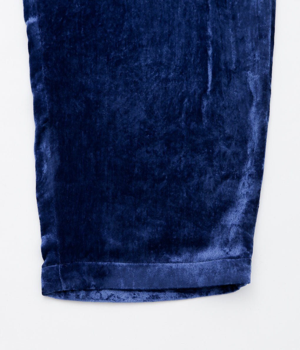 GORSCH ''RYUKYU INDIGO DYED SILK VELVET EASY TROUSERS'' (INDIGO)