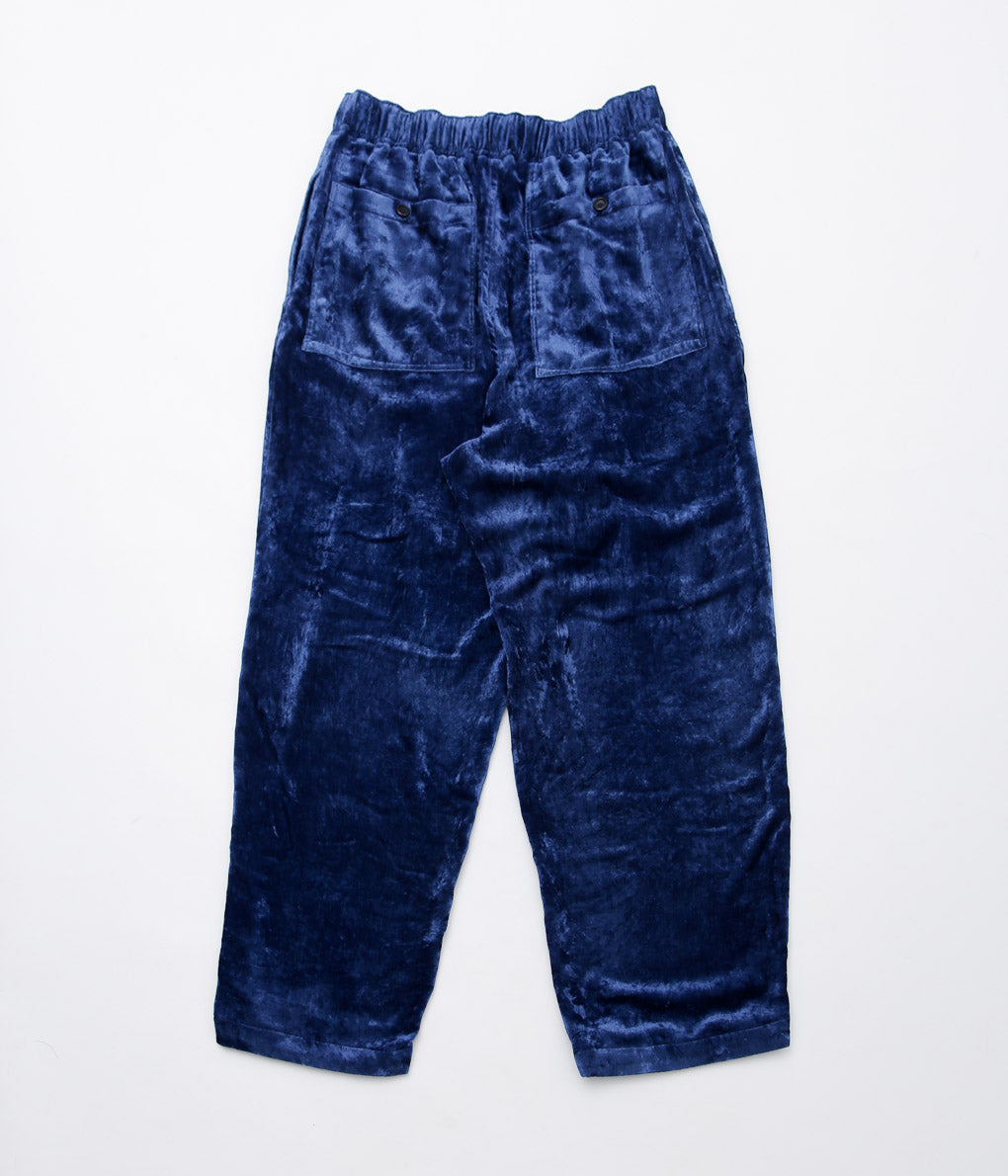 GORSCH ''RYUKYU INDIGO DYED SILK VELVET EASY TROUSERS'' (INDIGO)