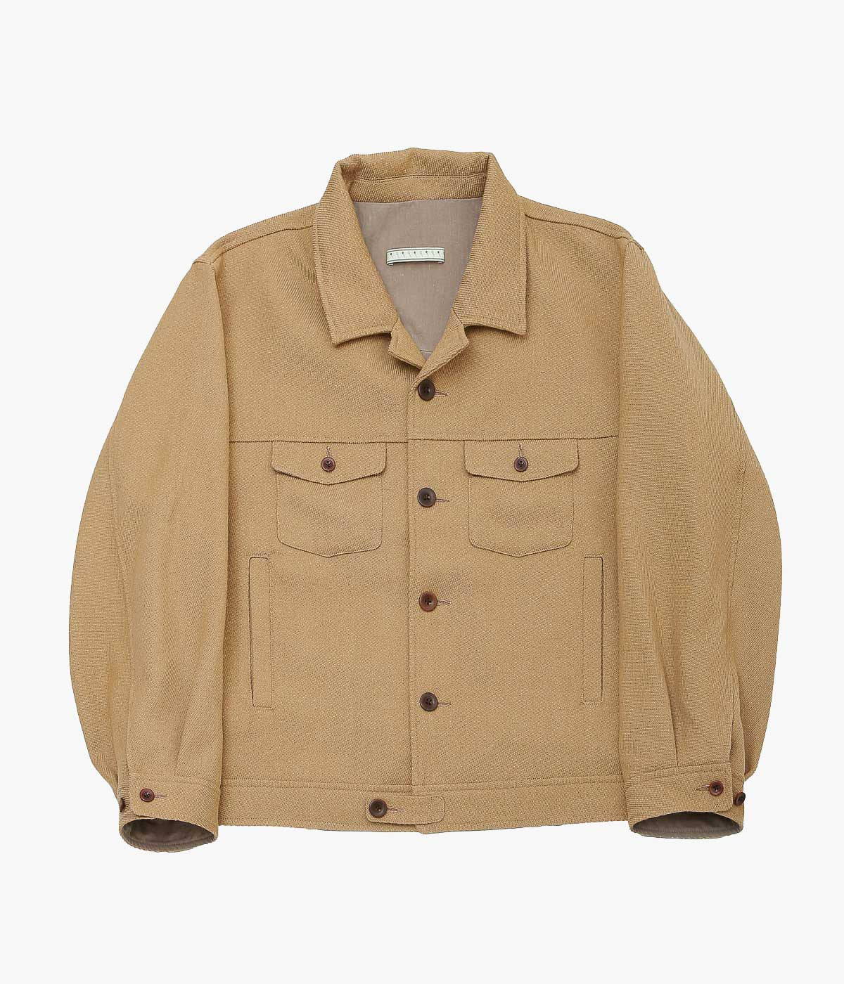 GORSCH ''VINTAGE HERRINGBONE WOOL CROPPED JACKET'' (CAMEL)