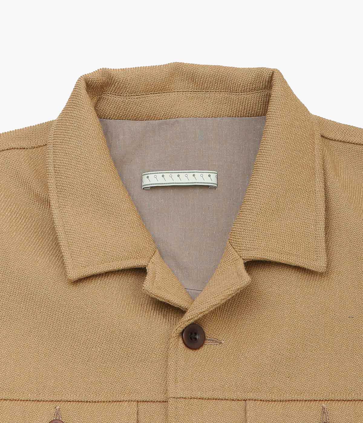 GORSCH ''VINTAGE HERRINGBONE WOOL CROPPED JACKET'' (CAMEL)