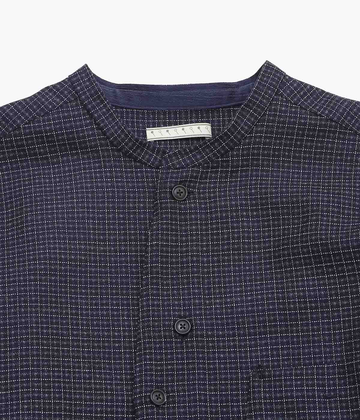 GORSCH ''VINTAGE WOOL CHECK SHIRT COAT'' (NAVY CHECK)