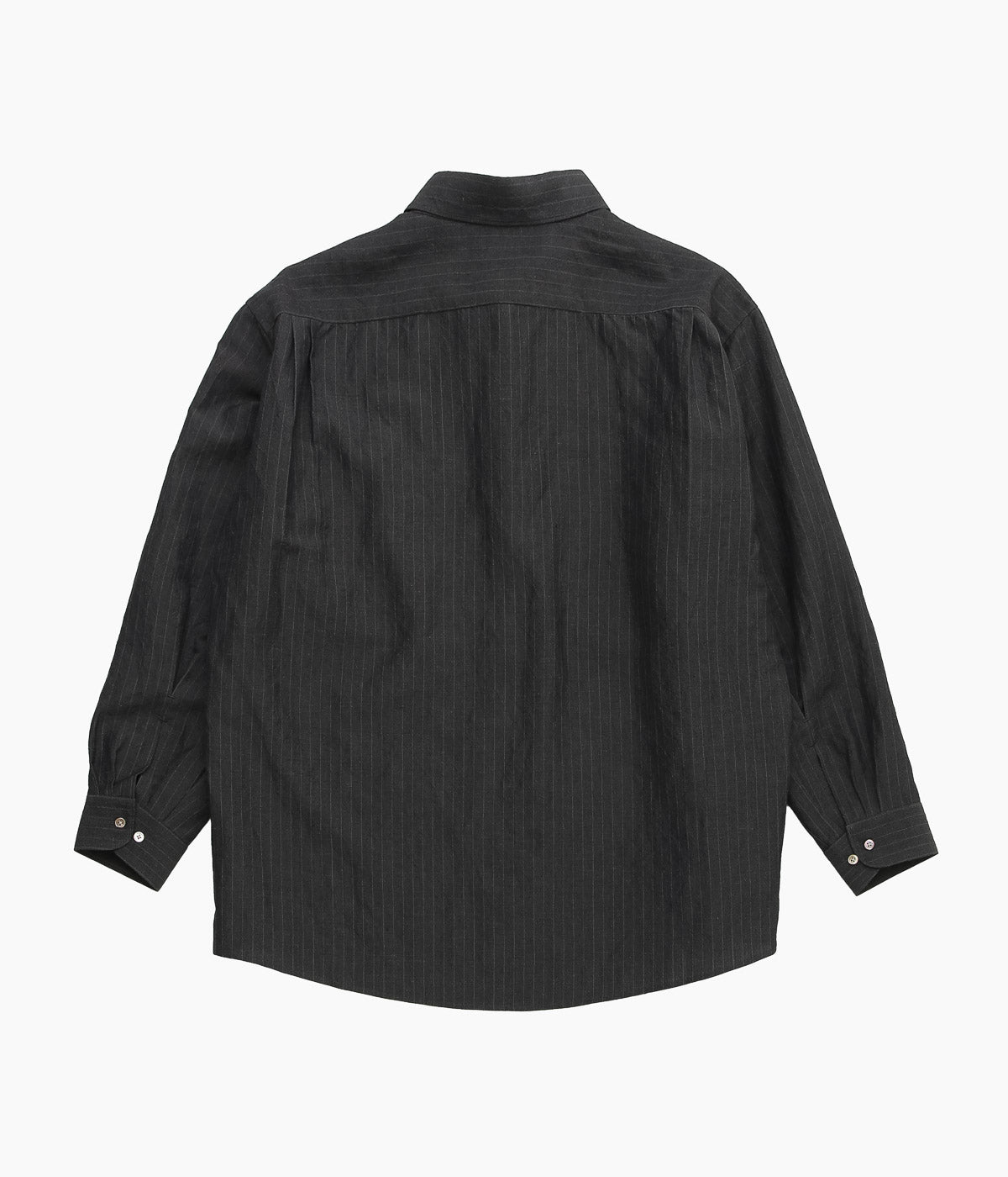 GORSCH ''WOOL LINEN WIDE SILHOUETTE COLLAR SHIRT'' (GREY STRIPE)