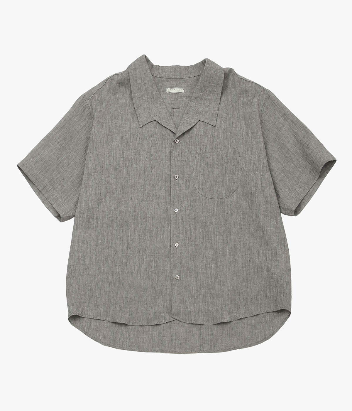 GORSCH ''YAK MIXED L/C WIDE OPEN COLLAR SHORT SLEEVE SHIRT'' (DARK GREY)