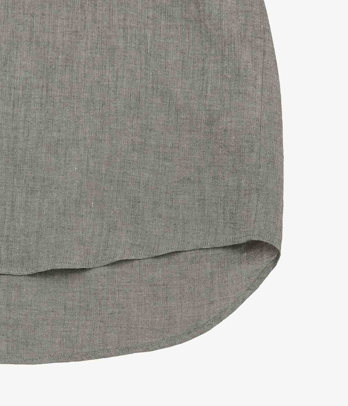 GORSCH ''YAK MIXED L/C WIDE OPEN COLLAR SHORT SLEEVE SHIRT'' (DARK GREY)
