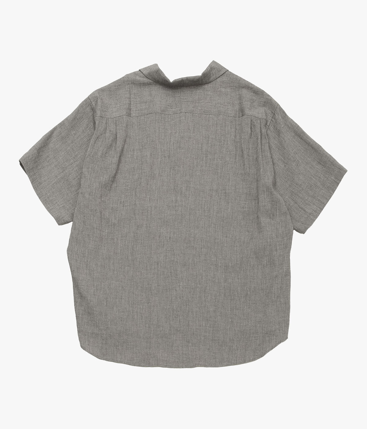 GORSCH ''YAK MIXED L/C WIDE OPEN COLLAR SHORT SLEEVE SHIRT'' (DARK GREY)